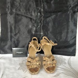 Yves Saint Laurent Tribute Python Sandal 39